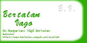 bertalan vago business card