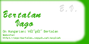 bertalan vago business card